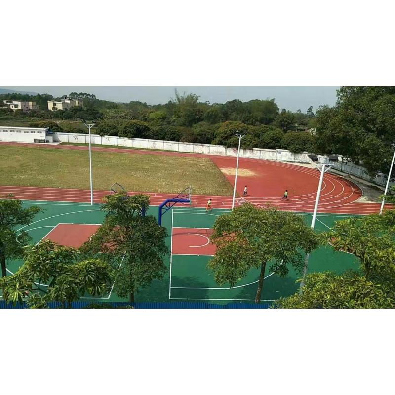 明珠学校塑胶跑道建设硅PU篮球场
